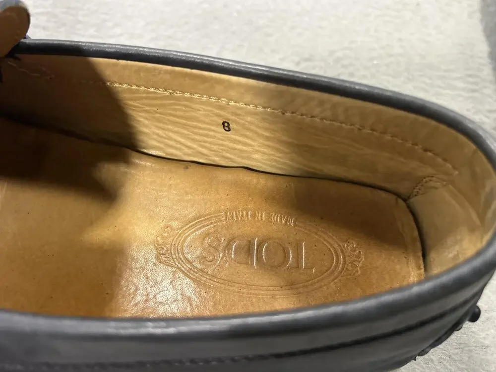 Tod's Shoes Mens Size 8 Blue Leather Driving Loafers Gommino Italy Slip On